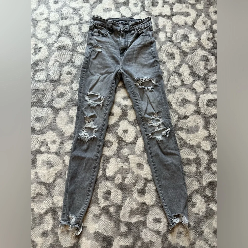 💜 4/$25 SALE 💜 American Eagle Next Level Stretch Super Hi Rise Jegging Size 0 - Picture 2 of 6